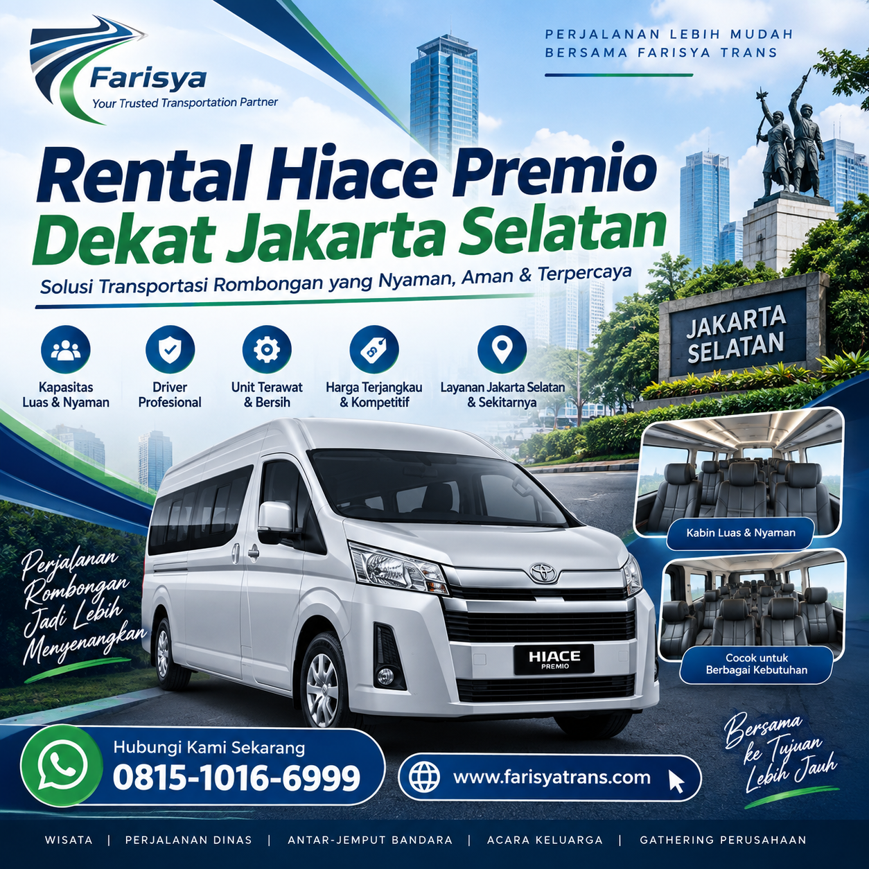 Rental Hiace Premio Dekat Jakarta Selatan
