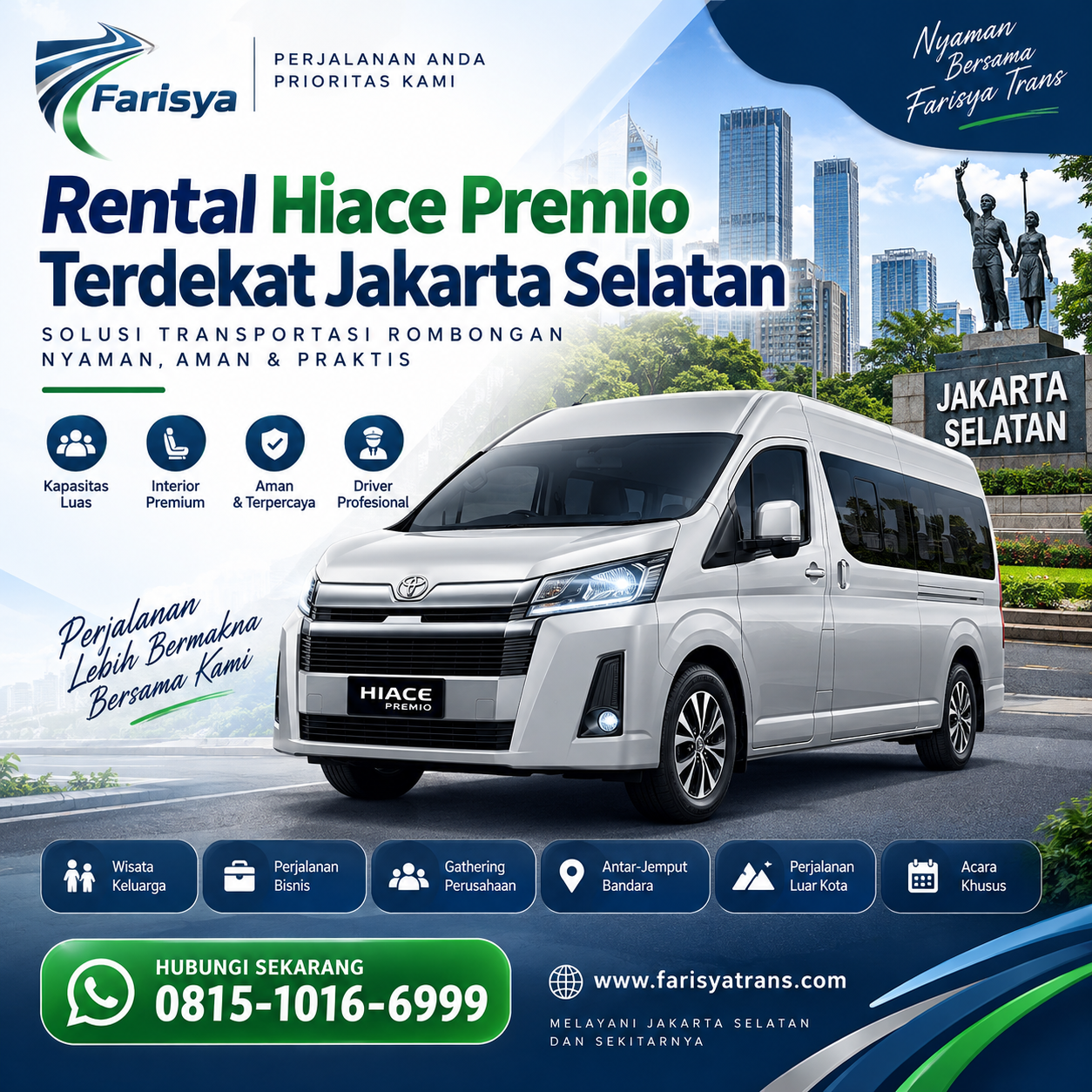 Rental Hiace Premio Terdekat Jakarta Selatan